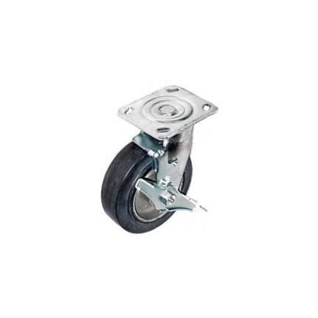 Mapp Caster 6"X2" Rubber on Aluminum Whl Swvl Caster W/ Top Lock Brake, 410Lbs Cap 146RARB620SB